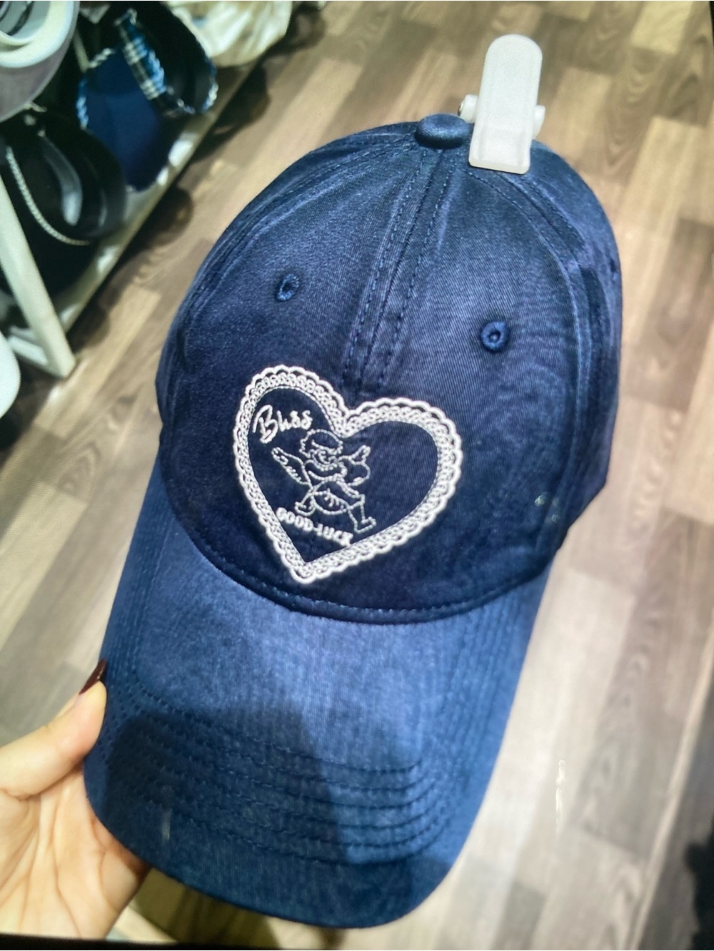 Kids Navy Heart Embroidered Baseball Cap - Bliss
